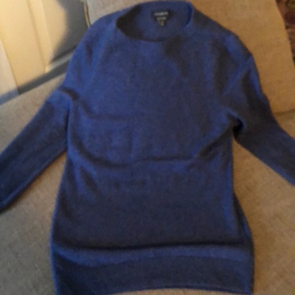 Talbots Pure Cashmere Blue heathered sweater - Picture 3 of 4